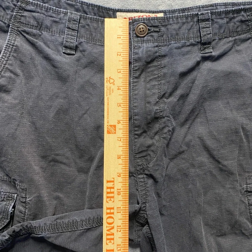 Arizona Jean Co Shorts Mens 38 Black Cargo Ripstop Cotton Utility Outdoor Baggy